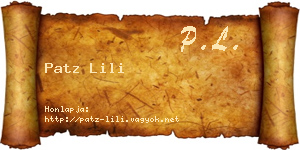 Patz Lili névjegykártya